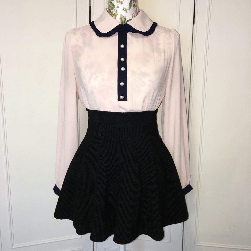 Bow Tie Buttoned Blouse